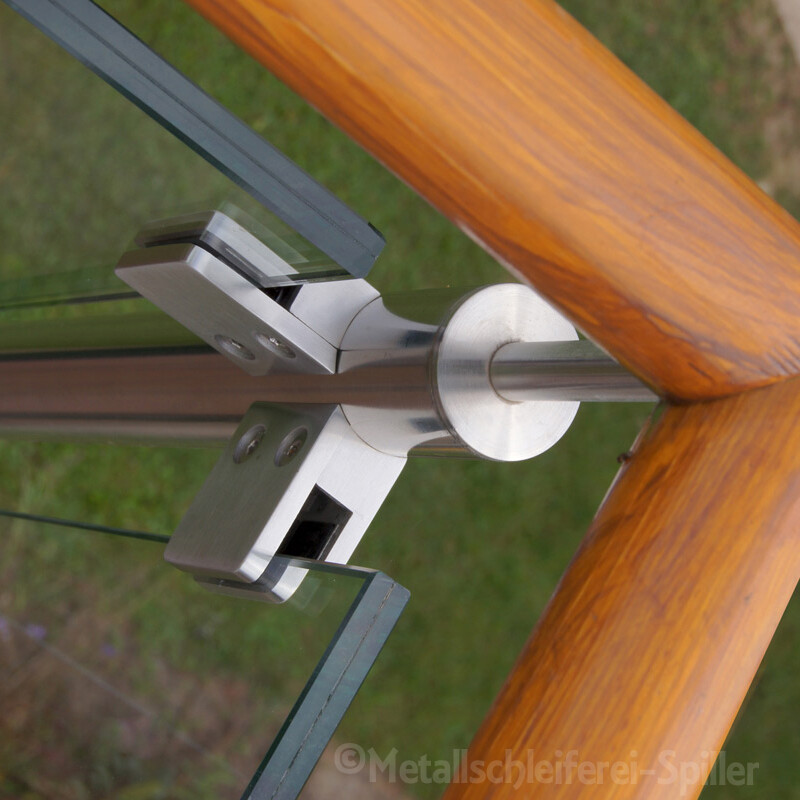 Glashalter Rohr-Anschluss Glasklemme Klemmhalter Geländer Bogen Edelstahl 12mm E - Foto 6