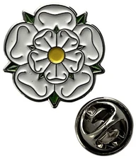 White Rose of Yorkshire Lapel Pin badge FREE P&P