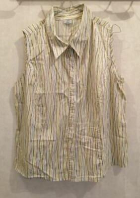 Bluse gelb-grau gestreift ärmellos Gr.52 M&S Mode (2204030) 