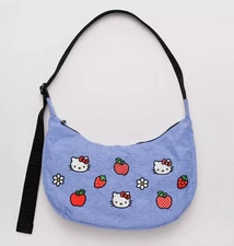 NEW  Baggu x Hello Kitty Medium Nylon Crescent Embroidered Hello Kitty Bag