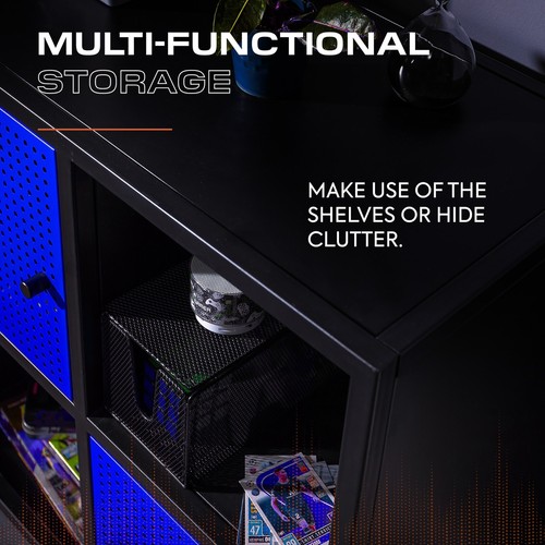 X ROCKER Mesh-Tek 4 Cube Storage Cabinet Shelving Unit BLACK BLUE | CLEARANCE - Picture 5 of 8