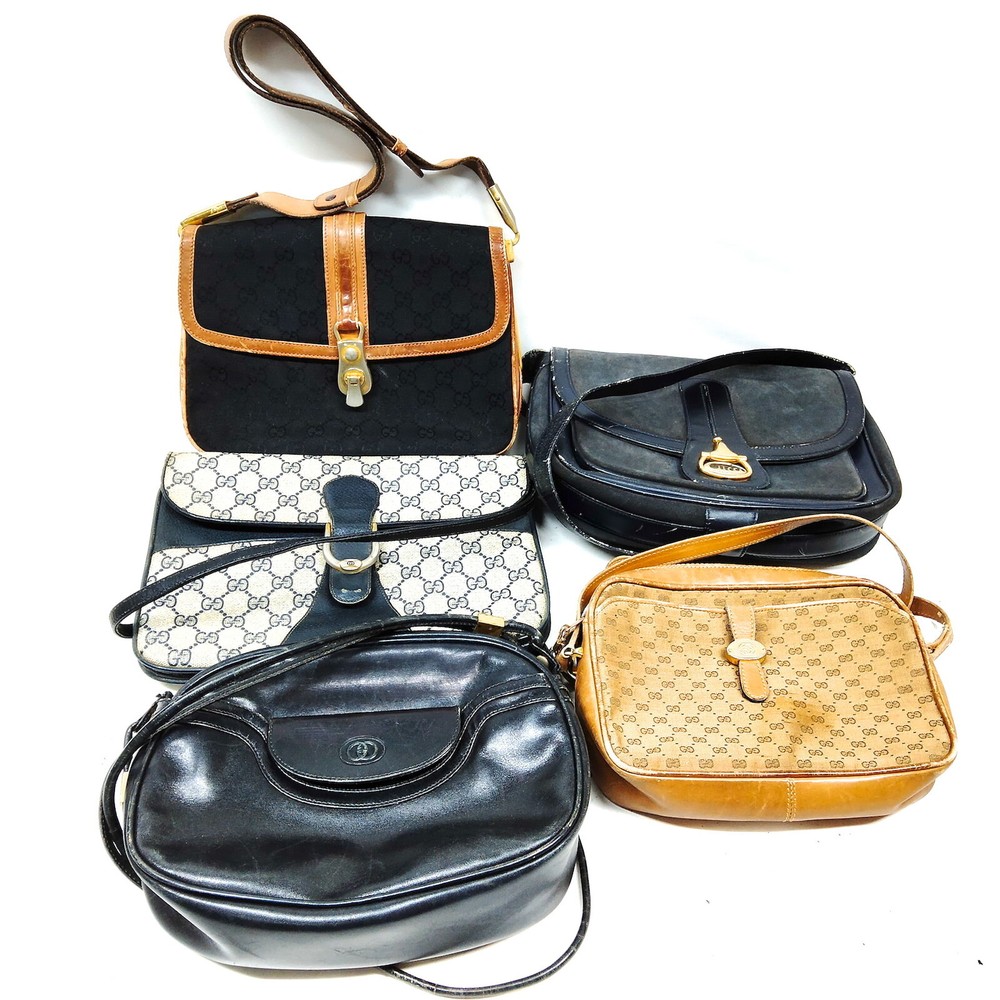 Vintage Gucci  Shoulder Bag 5 set Black Nylon 1851990