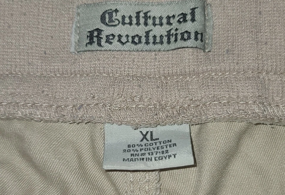 Pantalones Cortos Carga Cultural Revolution Para Hombre XL Hip Hop Streetwear Beige Foto 3 de 3