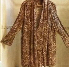 Soft Focus Leopard Animal Print Jacket Open Front Plus Size 1