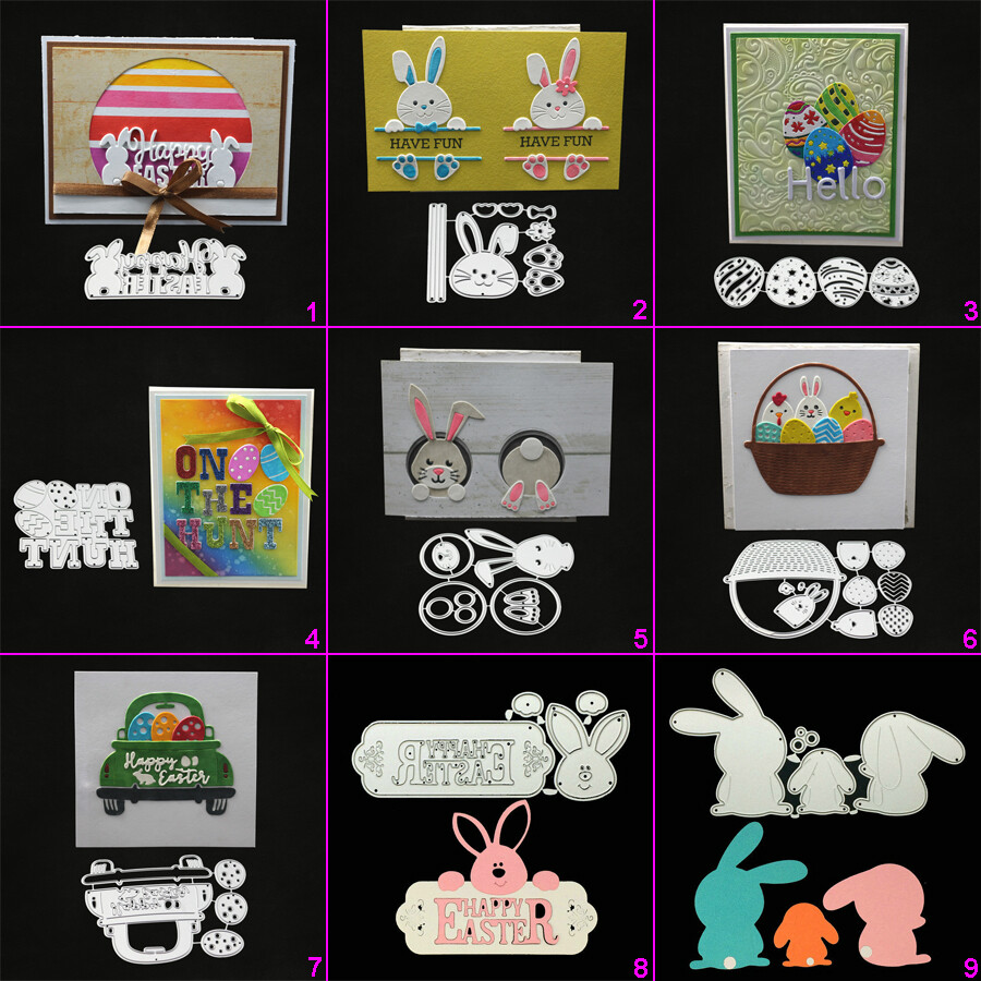 Crafts Happy Easter Cutting Dies Metal Stencil DIY Scrapbook Album