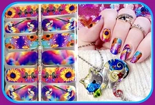 Color Nail Polish Strips, 18ct.  Classy Claws Custom Radiant Sunflowers