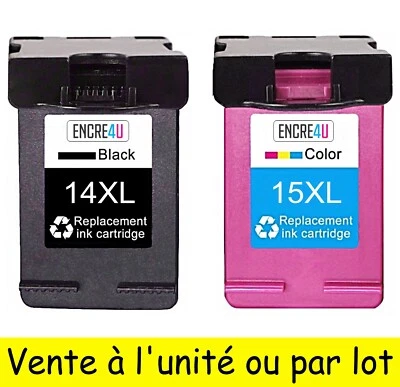 ENCRE4U - Cartouches d'encre compatibles Lexmark : 14 15 XL ( à l'unité ou Lot ) - Photo 1/4