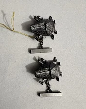 Lanvin Paris Art Deco Pewter Beatle Cufflinks Alber Elbaz Vintage UNWORN