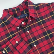 Ralph Lauren Shirt Men's Large Classic Fit Red Plaid Long Sleeve Button Down
