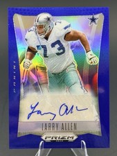 Larry Allen 2024 Prizm Deca Blue Prizm Autograph - Team Color Match Auto /49