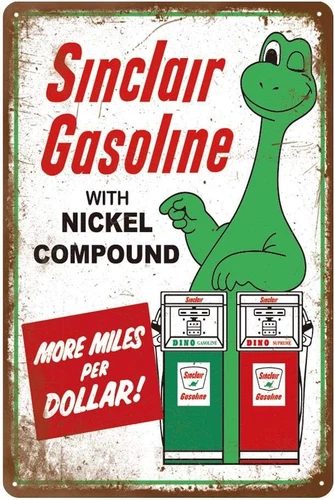 Reproduced Vintage Tin Sign, Gas Oil Car Metal Signs for Sinclair Gasoline