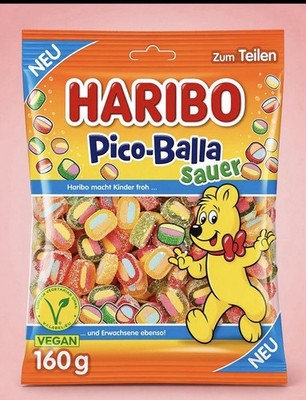 3x HARIBO Pico-Balla Sauer vegan Fruchtgummi 160g