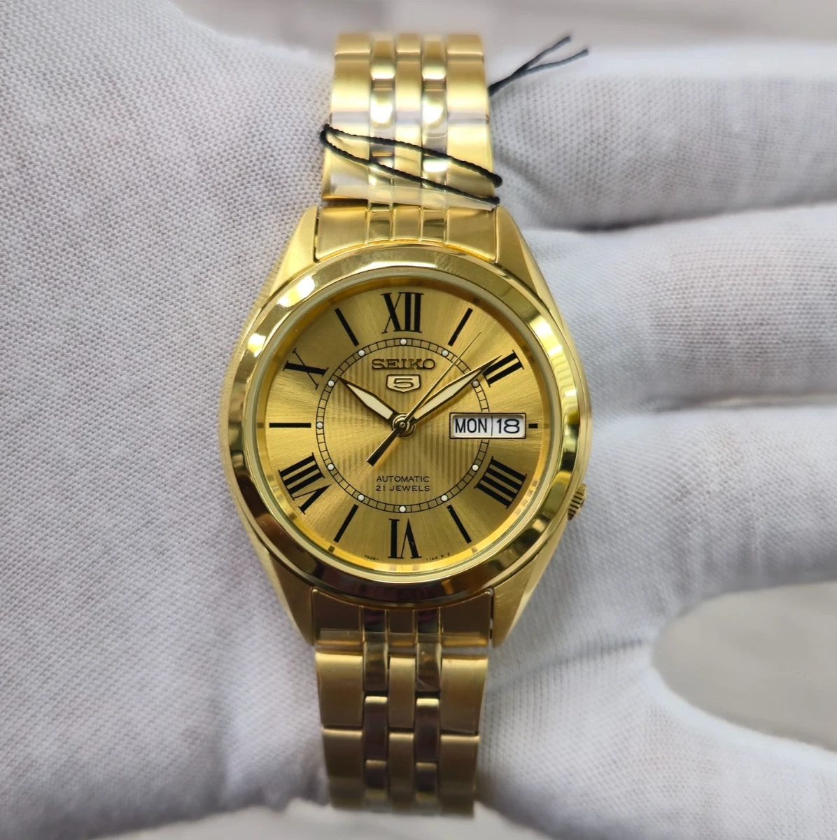 Seiko 5 Mechanical (Automatic) Gold Plated Band Wristwatches for
