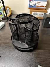 Black desk organizer desktop pen pencil holder