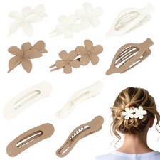 10 PCS Flat Hair Clips for Women 5 Styles Non-slip Flat Claw Clips Flat Matte...