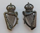 Vintage Obsolete Royal Ulster Constabulary Kings Crown Collar Badges