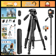 72" Tall Tripod for Camera  Phone, Heavy Duty Monopod with Remote, DSLR  iPhon