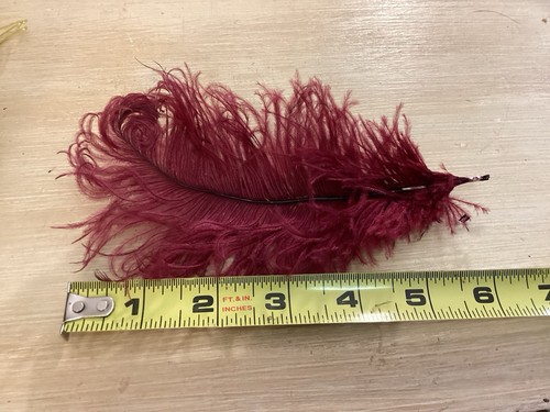 3 Vintage Straußenfedern gelb, grün & magenta Puppen Hüte Millinery Kostüm - Bild 5 von 5