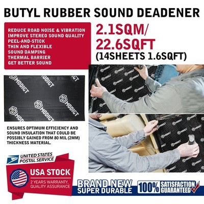 Durable Butyl Rubber Sound Deadener Auto Insulation Material 14Sheets 12''×20''
