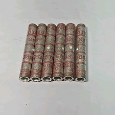 Lot of 6 - Burndy YS8C Long-Barrel Splice, 8 Awg Wire Gauge Red Die, 1.75" Long