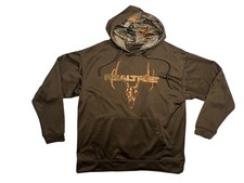 REALTREE Brown/Orange CAMO HUNTING HOODIE Outdoor Hike Fishing Sweatshirt Men L