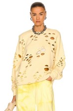 R13 Super Distressed Oversized Crewneck Sweat...
