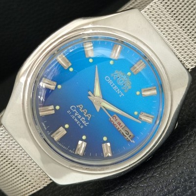 VINTAGE ORIENT AAA KRISTALL AUTOMATIK JAPAN HERREN ORIGINAL ZIFFERBLATT UHR a706944-2