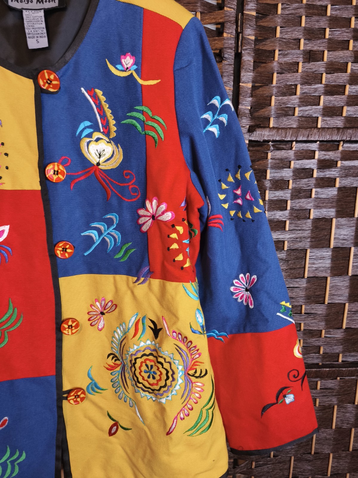Indigo Moon Jacket Womens Small Patchwork Embroid… - image 5