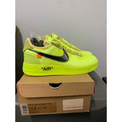 Nike Air Force 1 Low Off-White Volt Size 11.5 BRAND NEW SHIPS NOW