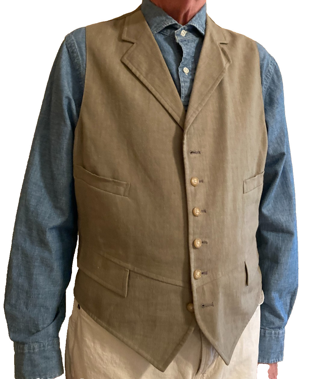 Rare Mens PRL Linen Lapel Waistcoat