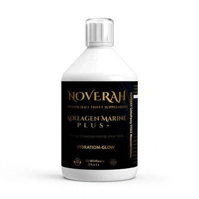 Marine Kollagen Liquid Trinkampullen 1500 DA Haut Haare Nägel Premium NOVERAH