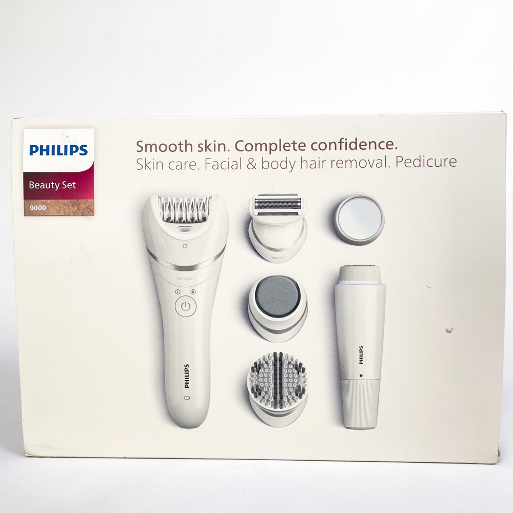 Philips Beauty Set Series 9000, Akku Epilierer, Li-Ion Körper Rasierer, Weiß,