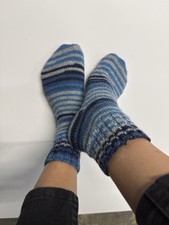 Hand Knitted Wool Socks Women Size US 6-7