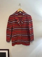 Vintage Southwestern Tribal inspired Striped Blazer by Moda International, M