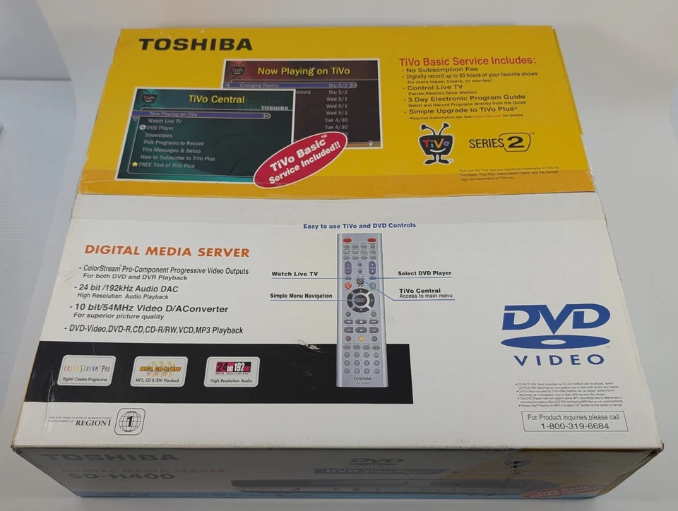 Toshiba TiVo HDD Gravador/DVD Player SD-H400 - Novo em folha lacrado novo na caixa - Imagem 2 de 4