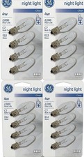 GE C7 Night Light Bulbs 4W Clear Incandescent E12 Dimmable 16 Bulbs
