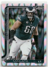 Jordan Mailata 2025 Topps Chrome #245 Raywave Refractor Philadelphia Eagles