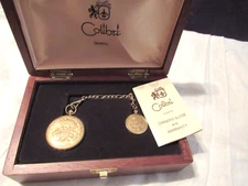 Colibri Swiss Quartz Pocket Watch 20 Dollar Gold Coin in Wooden Box - New