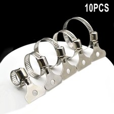 10 Circular Ubilee Clips Hose Clip Hose Clamp Worm Drive Hose Clip Silver 6-38mm
