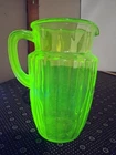 Vintage uranium anchor Hocking water pitcher