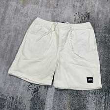 STUSSY WIDE WALE SHORTS CORDUROY BOX LOGO OFF WHITE - 32