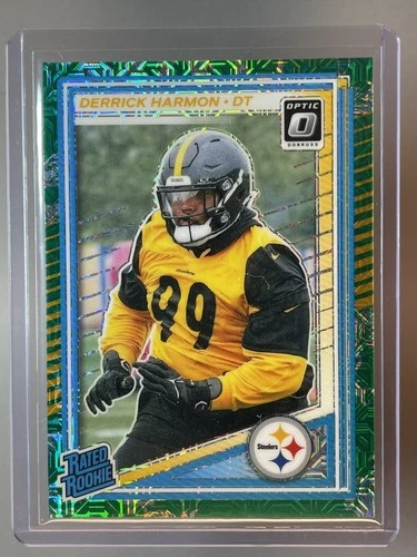2025 Panini Donruss Optic Derrick Harmon #257 Rated Rookie Dragon Prizm /24