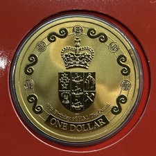 2006 New Zealand $1 One Dollar Coin - Queen's 80th Birthday Unc - RBNZ Card
