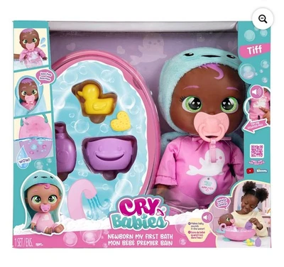 New Cry Babies "Newborn My First Bath" Doll Water Reveal- Tiff *Fast Shipping!!