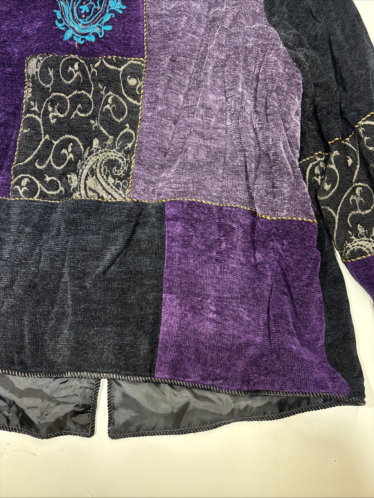 Indigo Moon Jacket Patchwork Embroidered Purple B… - image 14