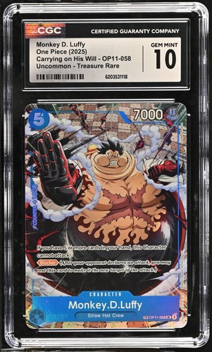 Monkey.D.Luffy (Treasure Rare) graded CGC 10 for sale on eBay