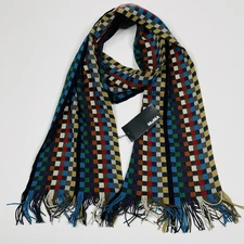 MOMA Multicolor Check Acrylic Scarf Fringe Japan The Museum Of Modern Art, NEW