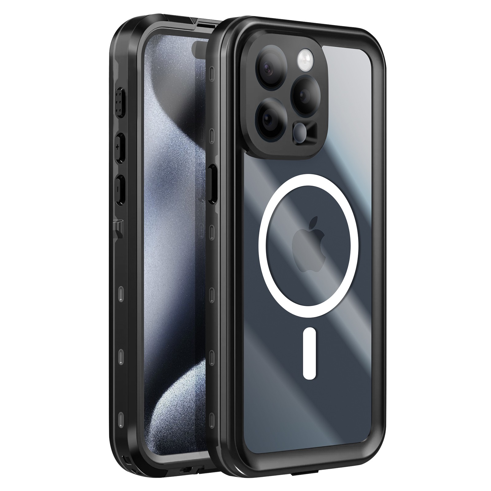 Coque intégrale iPhone 15 Pro étanche Redpepper transparente en TPU