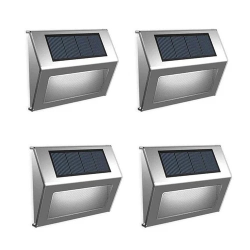 The Solar Centre Unisex Silver Solarcentre 4 Pack Sherpa Solar Step Lights - Image 2