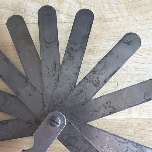 Indestro Super 10 Blade Folding Feeler Gauge Set No. 210 Vtg Made in USA - Bild 12 von 15